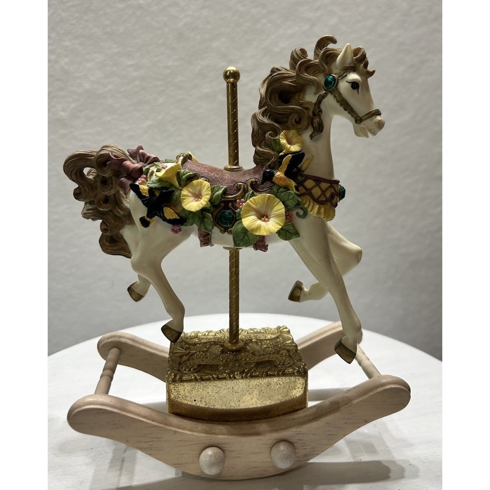 Heritage House Rocking Horse Music Box "As Time Goes By" Rocks To Music